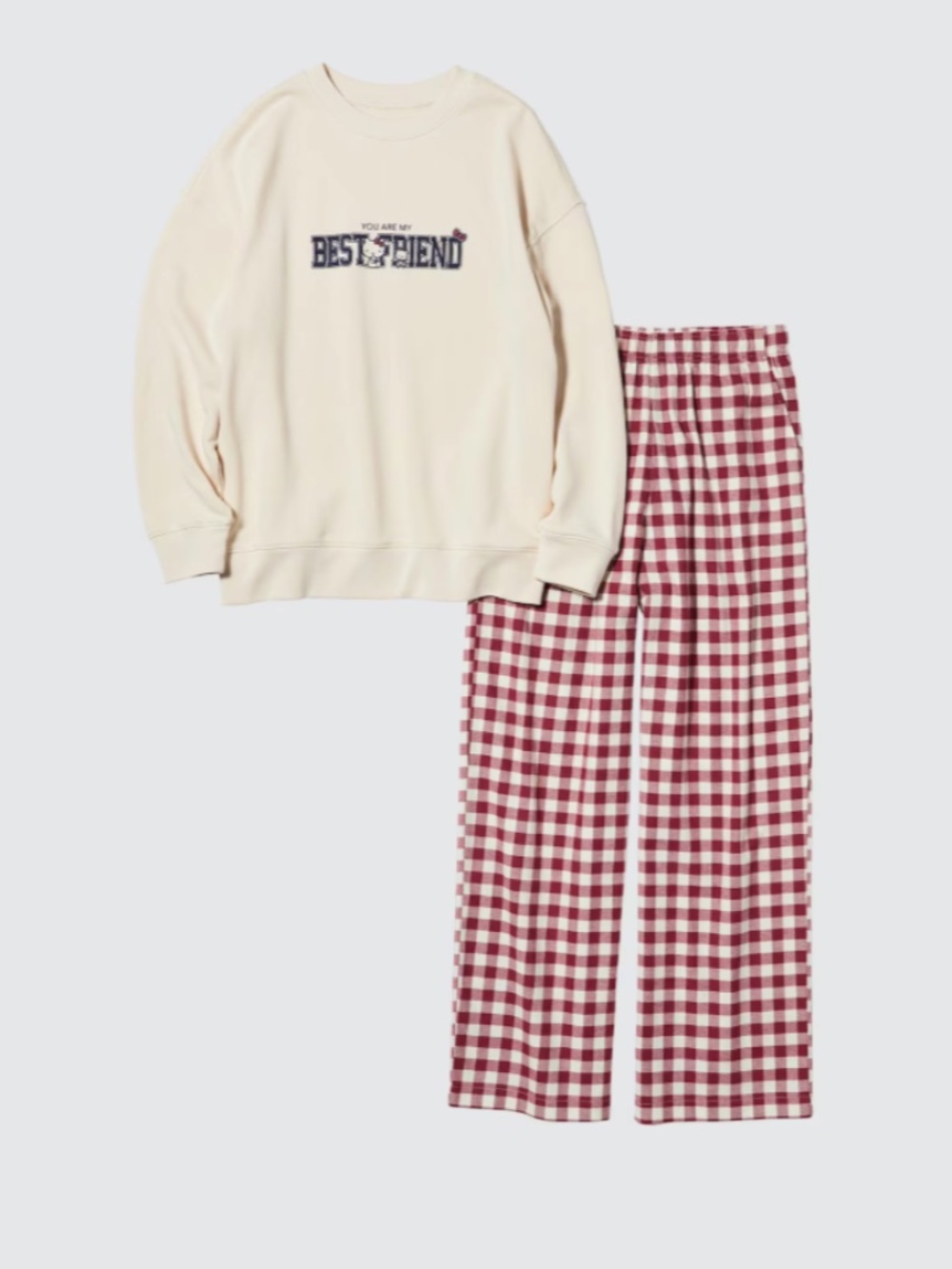 Uniqlo Small Sanrio Hello Kitty You Are My Best Friend Loungewear Set Pajamas